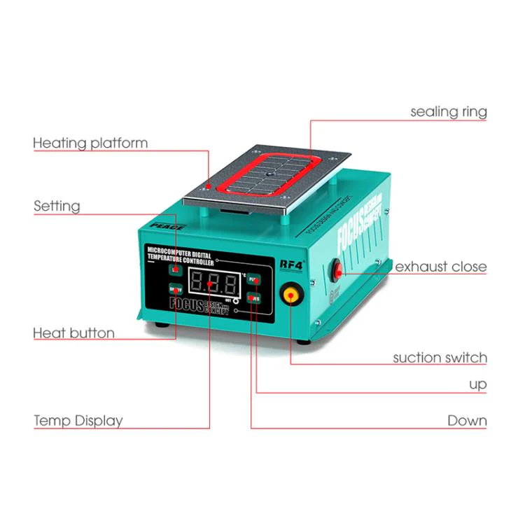RF4 PEACE 7-inch Phone LCD Touch Screen Separator Machine Build-in Vacuum Pump, Plug:US Plug - Image 5