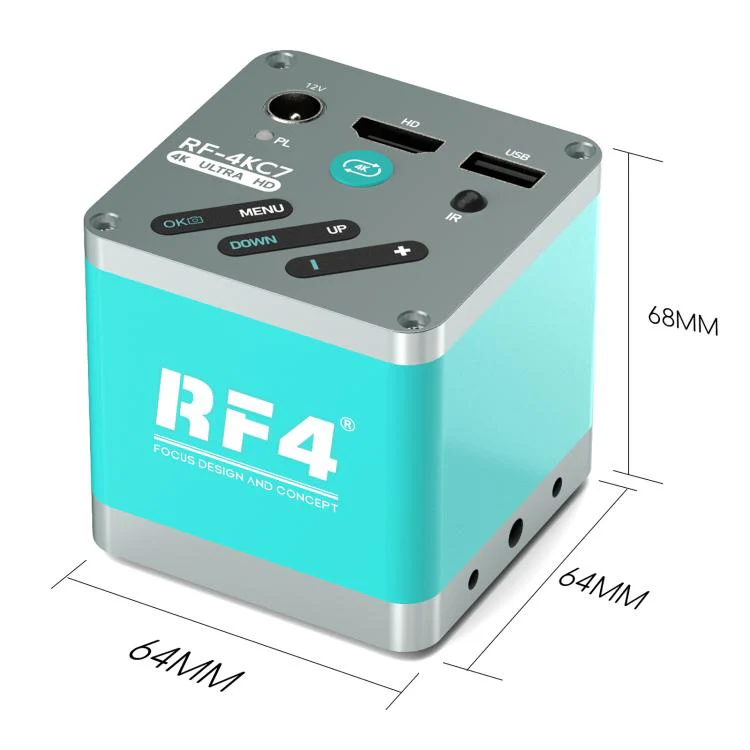 RF4 RF-4KC7 Large-Field 4K HD High-Resolution Adjustable Camera for Trinocular Stereo Microscope(Blue) - Image 4