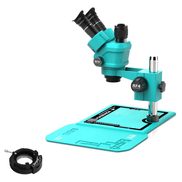 RF4 RF-55PM-B52 6.5-55X Synchronous Zoom Trinocular Stereo Microscope(Blue) - Image 2