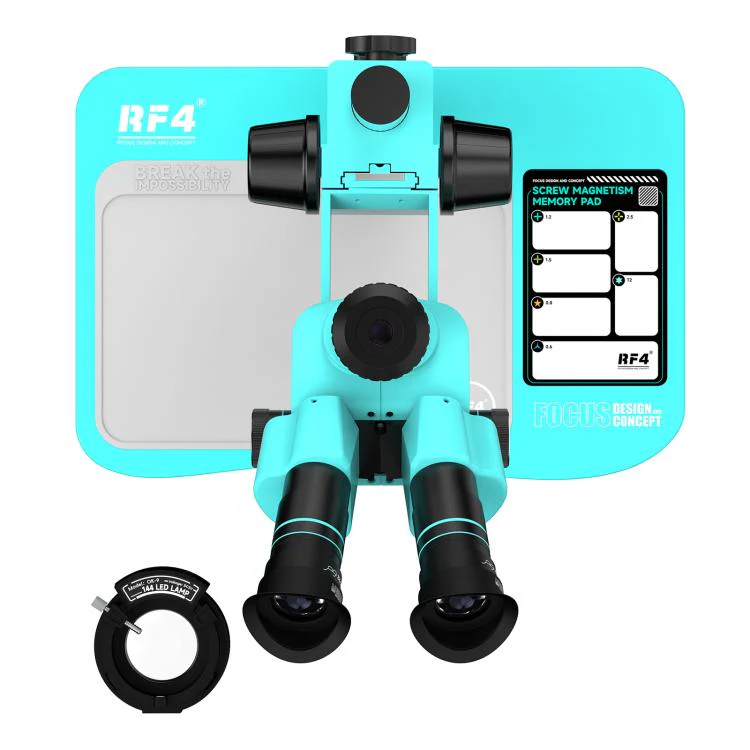 RF4 RF-6558Pro 6.5-58X Trinocular Stereo Microscope with Big Base, Silicone Pad, Screw Pad(Blue) - Image 4