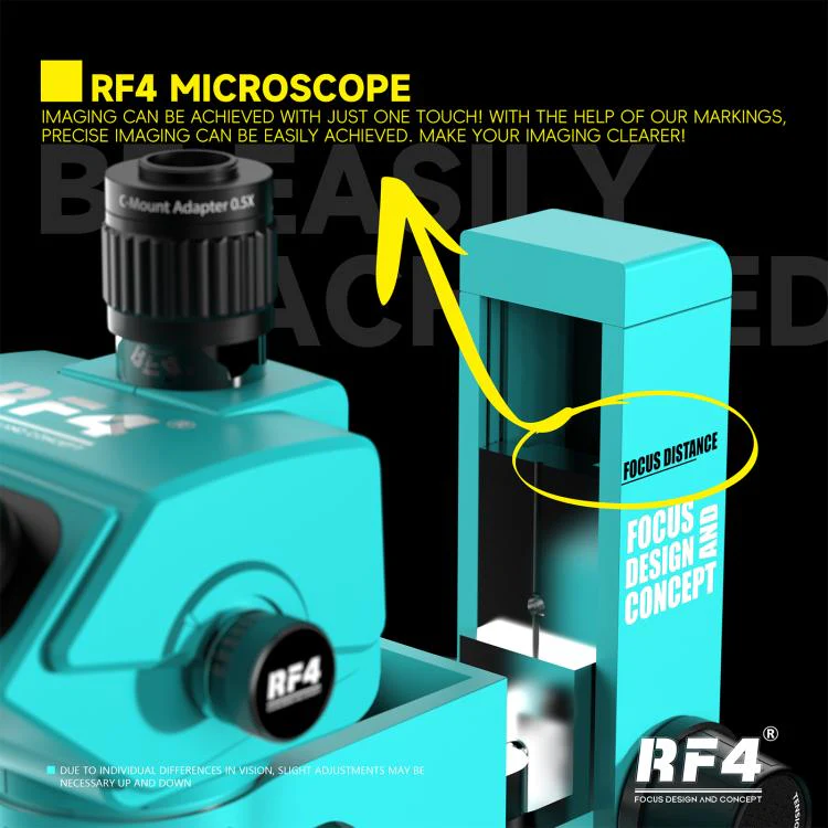 RF4 RF-6565Pro2 6.5-65X Synchronous Zoom Trinocular Stereo Microscope with Focus Lifting Bracket(Blue) - Image 6
