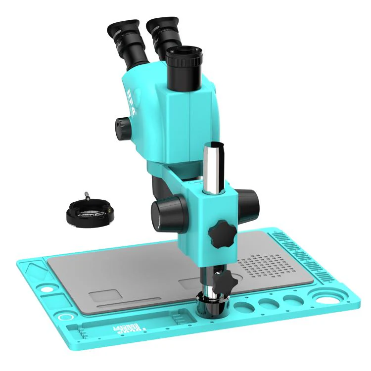 RF4 RF-6565TVD2 6.5X-65X Synchronous Zoom Trinocular Stereo Microscope with Aluminum Alloy Base(Blue) - Image 4
