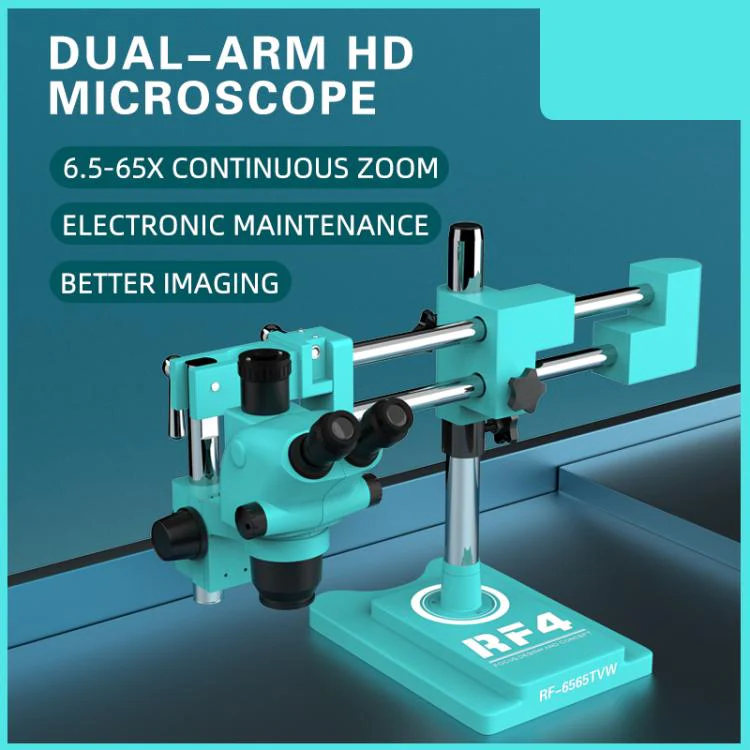 RF4 RF-6565TVW 6.5-65X High-definition Trinocular Stereo Continuous Zoom Industrial Microscope(Blue) - Image 9