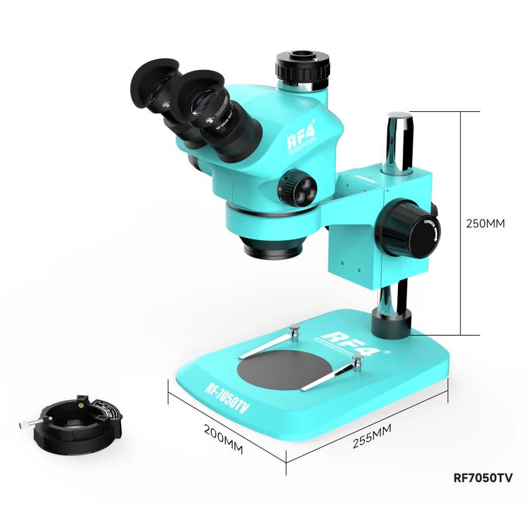 RF4 RF-7050TV Trinocular Microscope 7X-50X Continuous Zoom Synchronous Focusing Phone Repair Microscope - Image 5