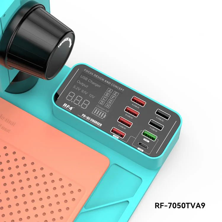 RF4 RF-7050TVA9 7X-50X Synchronous Zoom Trinocular Stereo Microscope with USB Charging Station (US Plug) - Image 6