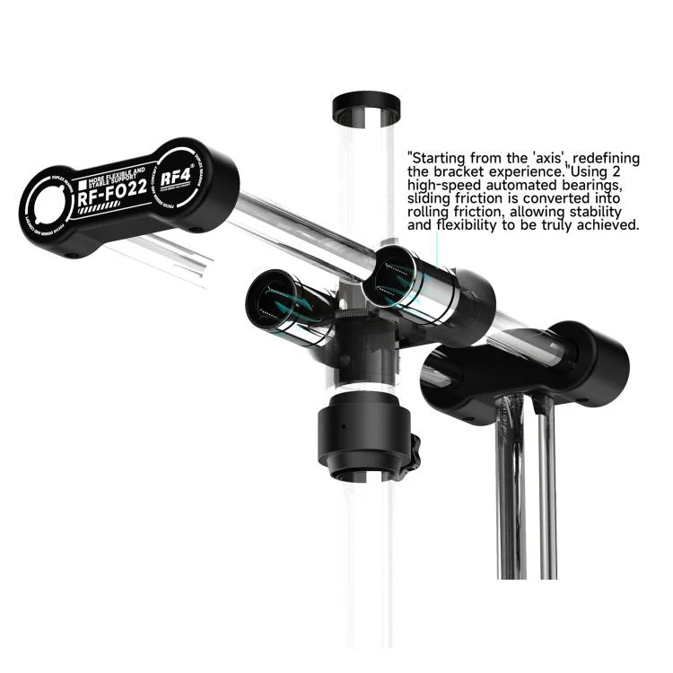 RF4 RF-FO22 360 Rotation Adjustable Universal Double Arm Microscope Bracket - Image 2