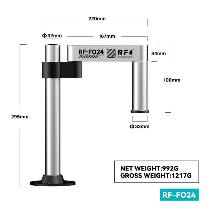 RF4 RF-FO24 360-Degree Rotating Lift Adjustable Microscope Swing Arm Stand - Image 6