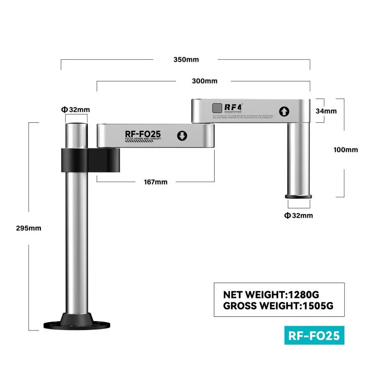 RF4 RF-FO25 360-Degree Rotating Lift Adjustable Microscope Swing Arm Stand - Image 6