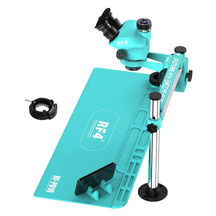 RF4 RF-FX35A 7-50X Free Swing Fixed Trinocular Microscope with RF-PO16 Silicone Pad, Long Version(Blue) - Image 4