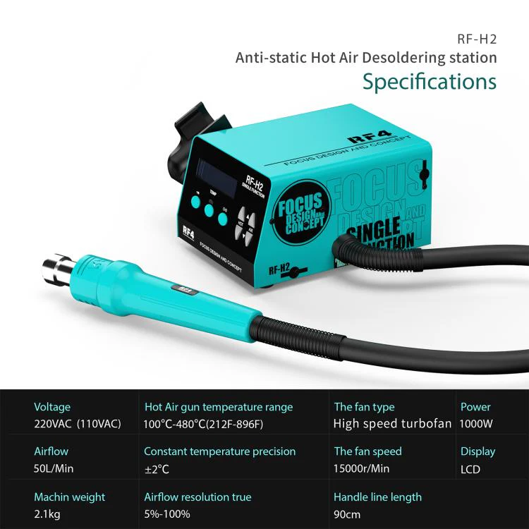 RF4 RF-H2 Lead-free ESD BGA Hot Air Soldering Rework Station for Phone Desoldering Repair(EU Plug) - Image 6