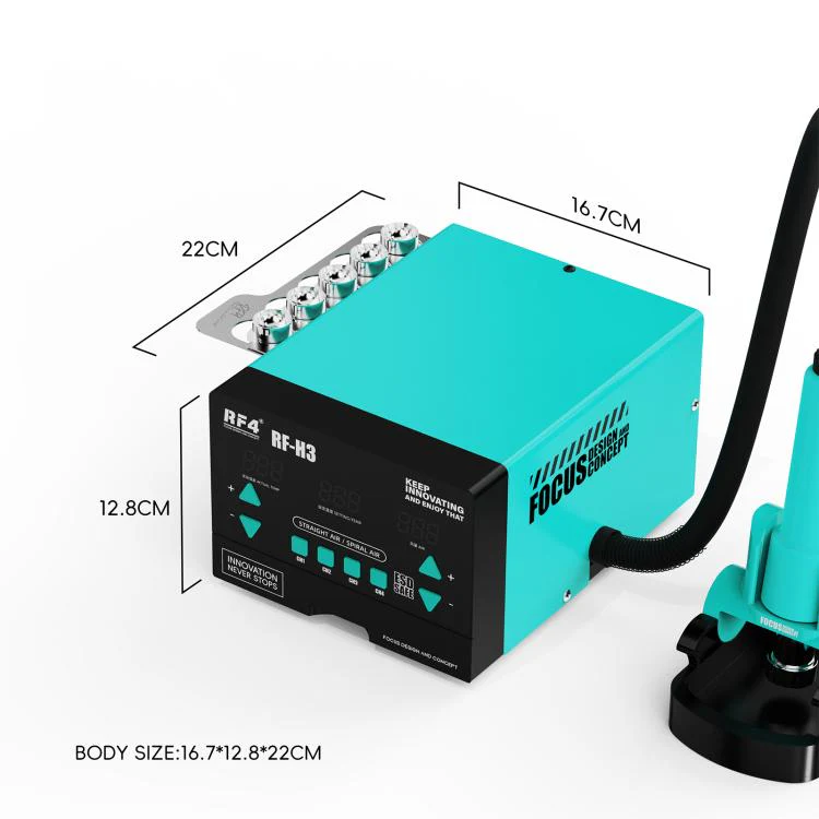 RF4 RF-H3 1200W 4 Memory Channels Hot Air Gun Digital Display Intelligent BGA Rework Station(US Plug) - Image 10