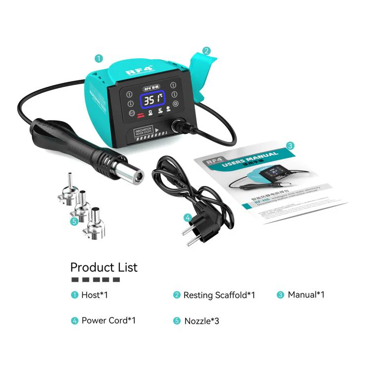 RF4 RF-H6 600W Temperature Control BGA Hot Air Rework Desoldering Station for Mobile Phone Repair(EU Plug) - Image 7