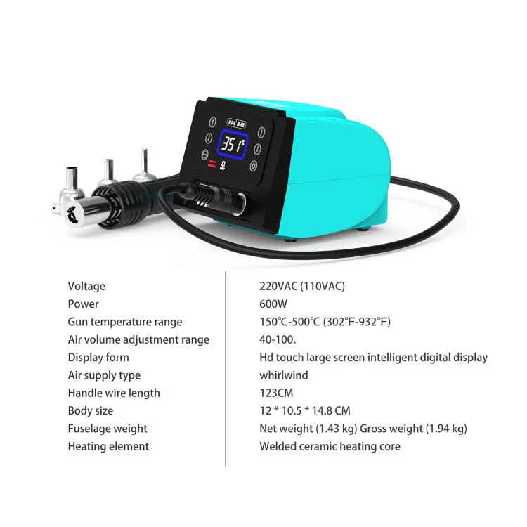 RF4 RF-H6 600W Temperature Control BGA Hot Air Rework Desoldering Station for Mobile Phone Repair(US Plug) - Image 5