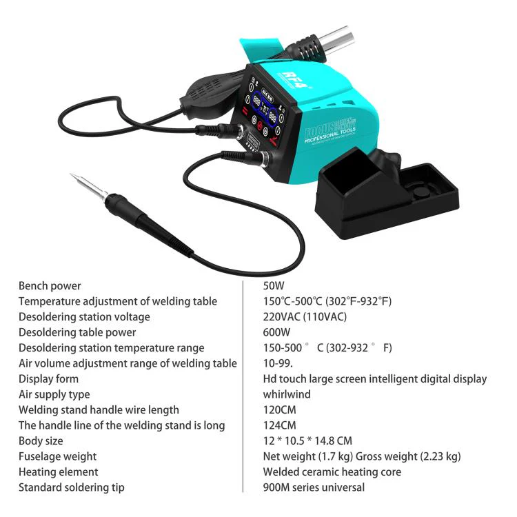 RF4 RF-H7 2 in 1 Digital Display Thermostatic Hot Air Gun Soldering Iron Station(EU Plug) - Image 5