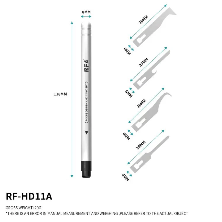 RF4 RF-HD11A 4-in-1 Scraper Knife Blades Set with Hnadle for PCB Glue Remover / Prying Dismantling - Image 2