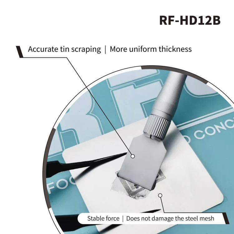 RF4 RF-HD12B Non-Magnetic Ceramic Squeegee Knife for PCB Solder Tin Removal - Image 3