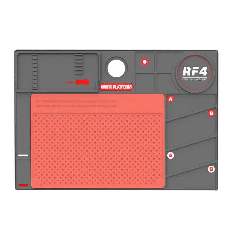 RF4 RF-PO2 High Temperature Anti-Slip Repair Silicone Pad(Grey + Red)