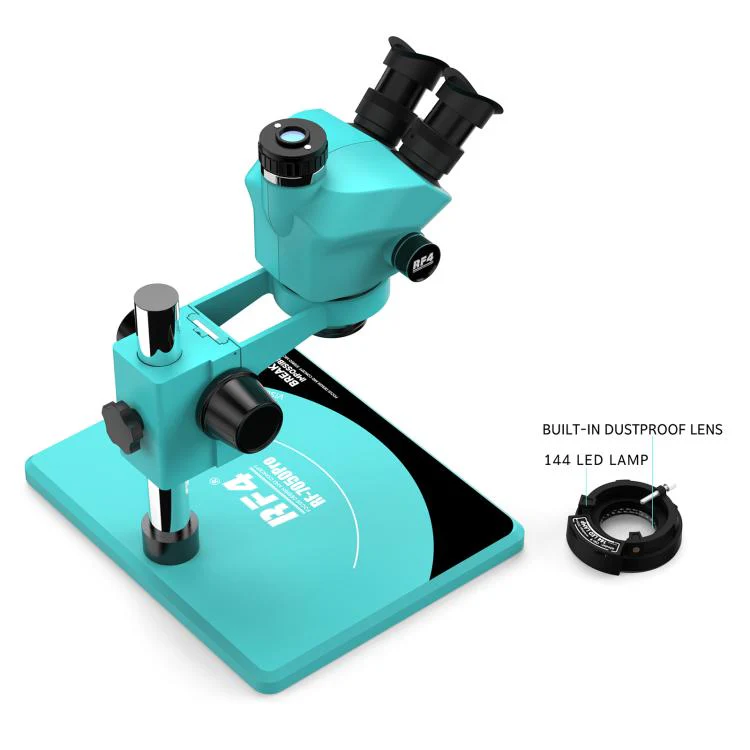 RF4 RF7050Pro 7-50X Synchronous Zoom Trinocular Stereo Microscope with Aluminum Alloy Base - Image 3