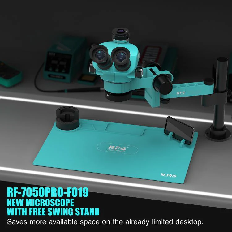RF4 RF7050PRO-FO19 360 Degree Adjustable Universal Telescopic Rotating Lifting Microscope with Silicone Pad - Image 9