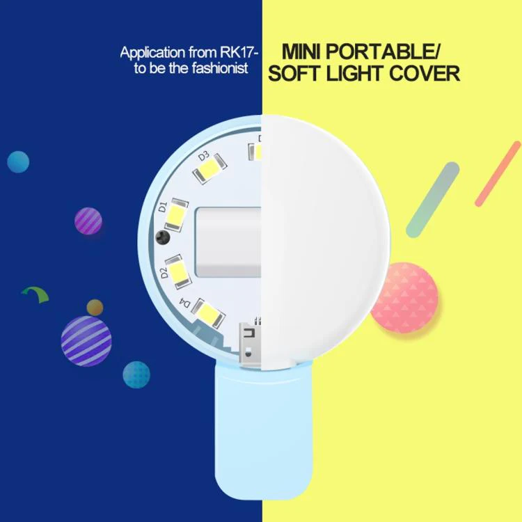 RK17 Mini and Portable Live Show Beauty Artifact 3 Levels of Brightness Warm and White Light Fill Light with 9 LED Light, For iPhone, Galaxy, Huawei, Xiaomi, LG, HTC and Other Smart Phones(Black) - Image 9