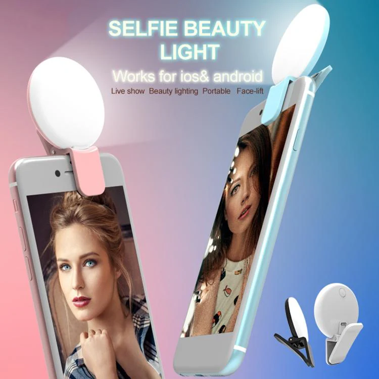 RK17 Mini and Portable Live Show Beauty Artifact 3 Levels of Brightness Warm and White Light Fill Light with 9 LED Light, For iPhone, Galaxy, Huawei, Xiaomi, LG, HTC and Other Smart Phones(Pink) - Image 10