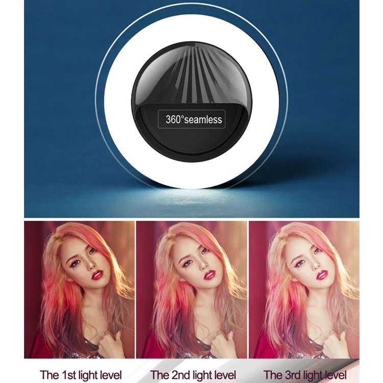 RK34 Rechargeable Beauty Selfie Light Selfie Clip Flash Fill Light (Black) - Image 13