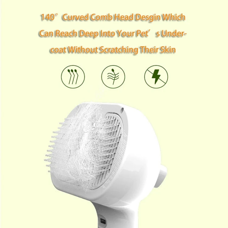 RK56 USB Charging Spray Pet Grooming Comb Cat and Dog Hair Removal Tool Pet Products(White) - Image 3