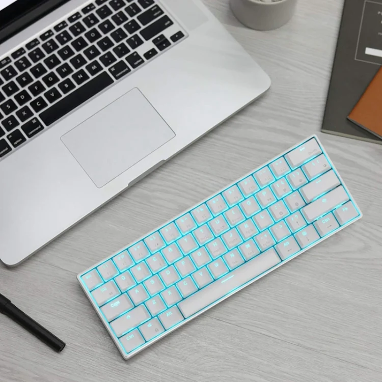 RK61 61 Keys Bluetooth / 2.4G Wireless / USB Wired Three Modes Tablet Mobile Gaming Mechanical Keyboard, Cable Length: 1.5m, Style:Tea Shaft(Black) - Image 11