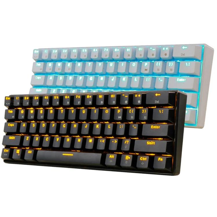 RK61 61 Keys Bluetooth / 2.4G Wireless / USB Wired Three Modes Tablet Mobile Gaming Mechanical Keyboard, Cable Length: 1.5m, Style:Tea Shaft(Black) - Image 2