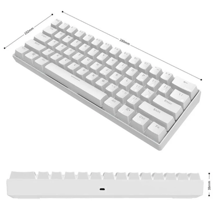 RK61 61 Keys Bluetooth / 2.4G Wireless / USB Wired Three Modes Tablet Mobile Gaming Mechanical Keyboard, Cable Length: 1.5m, Style:Tea Shaft(White) - Image 3