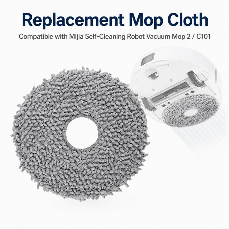 Robot Vacuum Cleaner Replacement Accessories for Xiaomi Mijia Robot Vacuum Mop 2, Specification:Dark Gray Mop Pad - Image 2