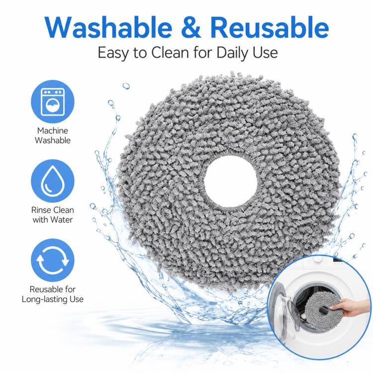 Robot Vacuum Cleaner Replacement Accessories for Xiaomi Mijia Robot Vacuum Mop 2, Specification:Dark Gray Mop Pad - Image 6
