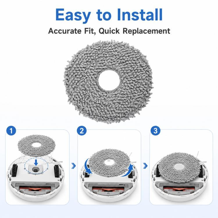 Robot Vacuum Cleaner Replacement Accessories for Xiaomi Mijia Robot Vacuum Mop 2, Specification:Dark Gray Mop Pad - Image 7