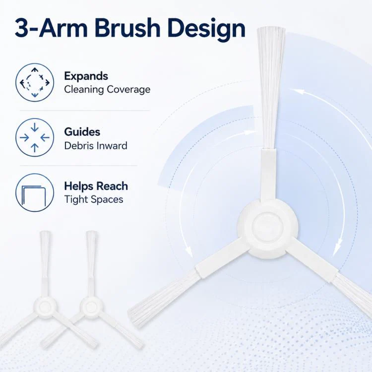 Robot Vacuum Cleaner Replacement Accessories for Xiaomi Mijia Robot Vacuum Mop 2, Specification:Dual Side Brush - Image 7