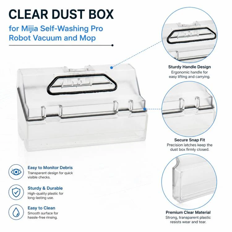 Robot Vacuum Cleaner Replacement Accessories for Xiaomi Mijia Robot Vacuum Mop Pro, Specification:Dust Box - Image 3