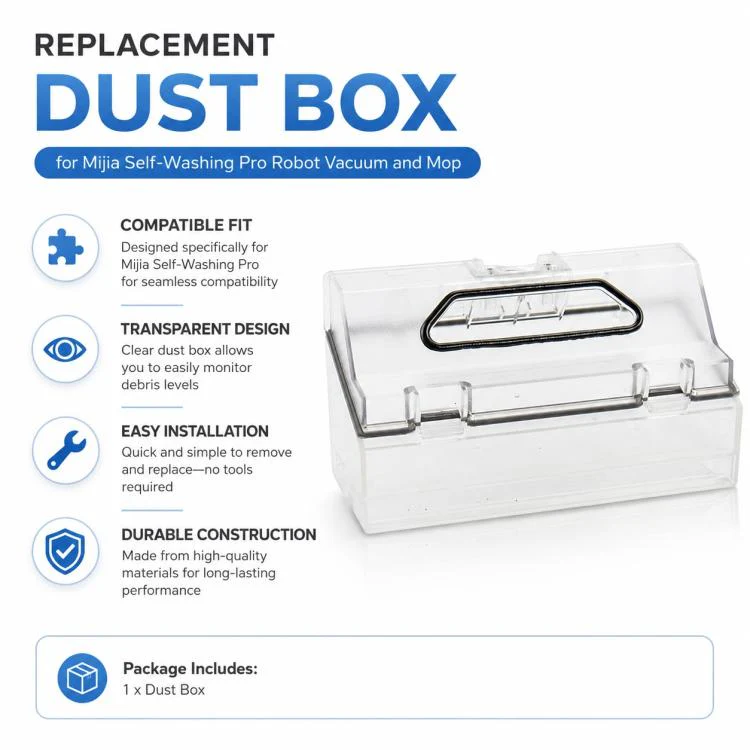 Robot Vacuum Cleaner Replacement Accessories for Xiaomi Mijia Robot Vacuum Mop Pro, Specification:Dust Box - Image 5