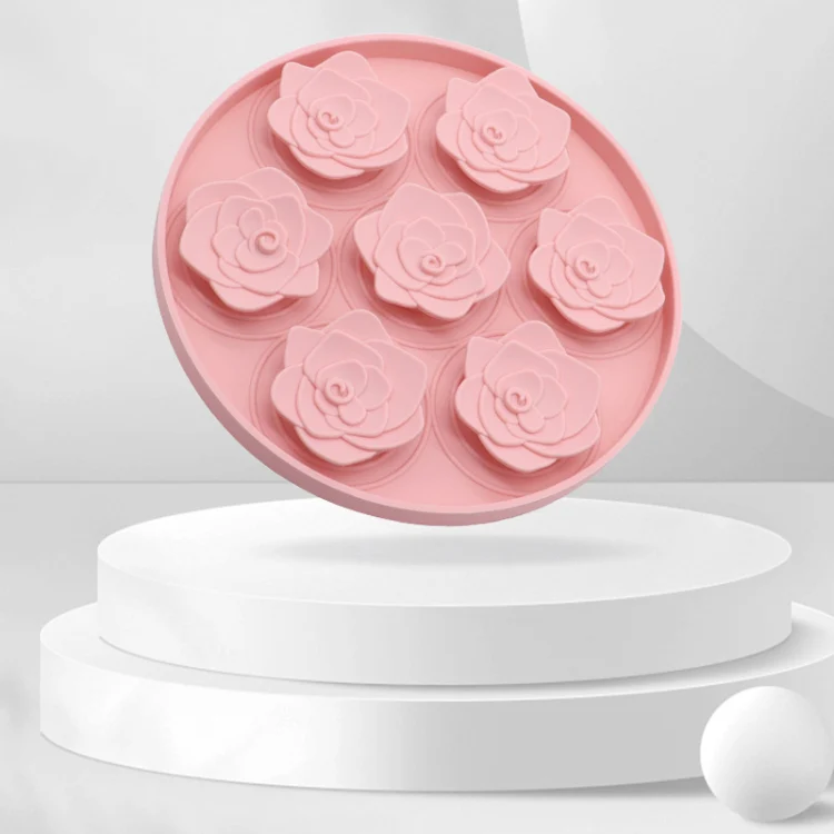 Rose Shaped Pet Lick Pads Dogs Silicone Slow Eating Mat(Pink) - Image 2