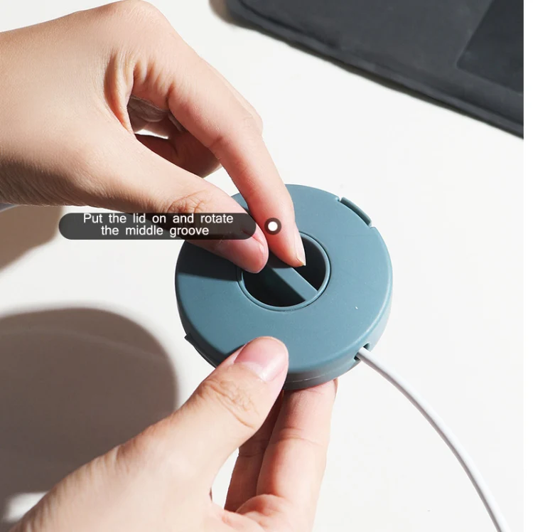 Round Data Cable Storage Box Earphone Storage Collection Box(Transparent) - Image 7