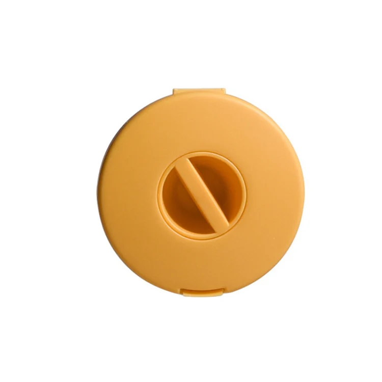 Round Data Cable Storage Box Earphone Storage Collection Box(Yellow)