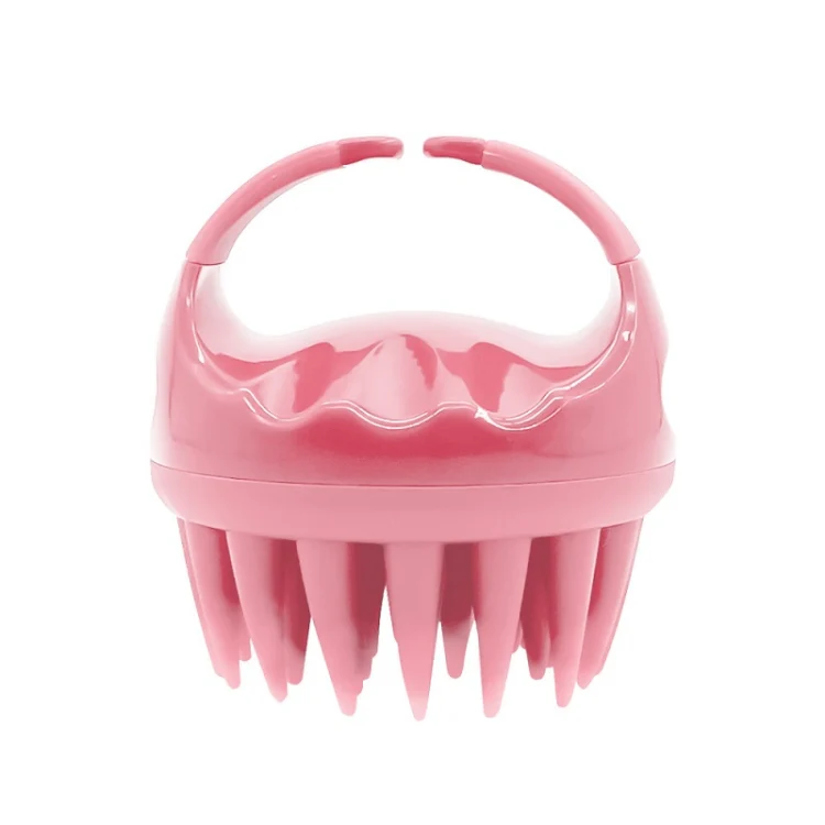 Round Hair Washing Brush Silicone Wet & Dry Multipurpose Massage Brush(Pink)