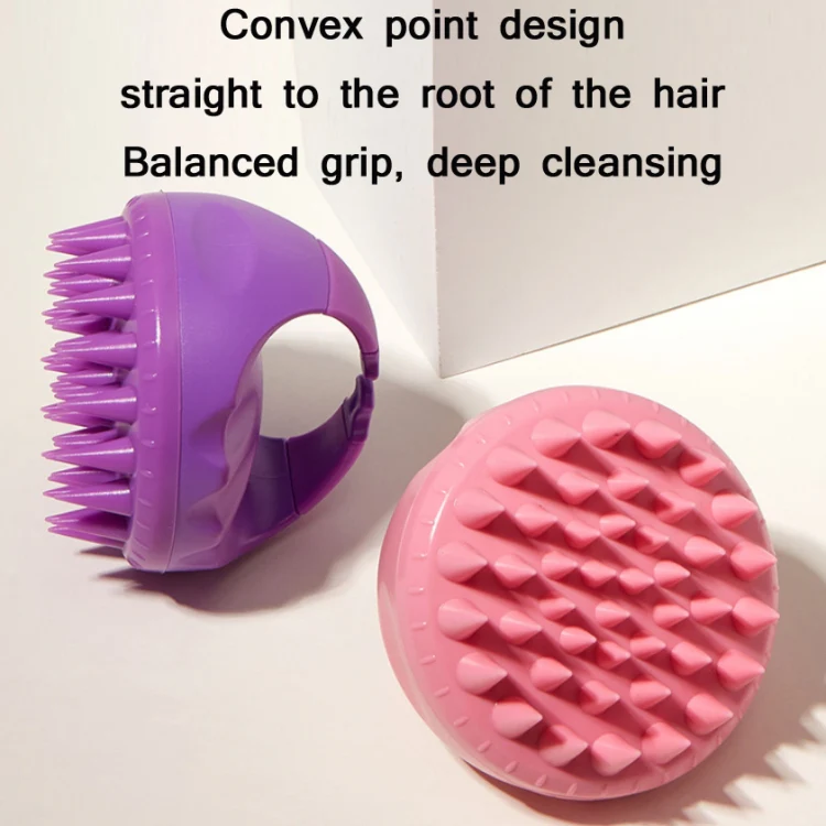 Round Hair Washing Brush Silicone Wet & Dry Multipurpose Massage Brush(Pink) - Image 5