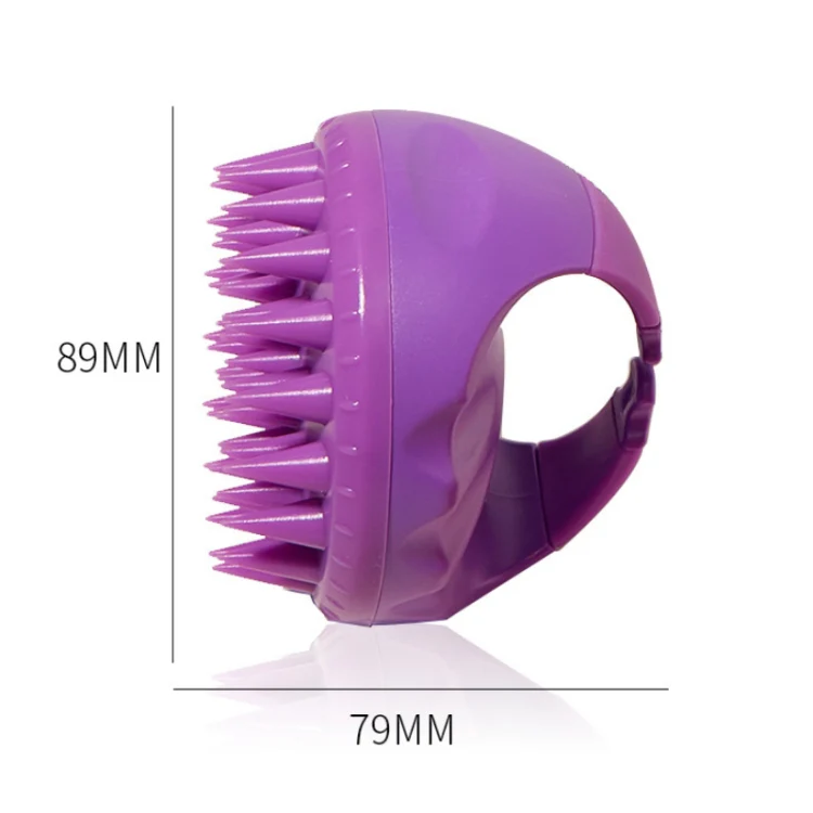 Round Hair Washing Brush Silicone Wet & Dry Multipurpose Massage Brush(Yellow) - Image 3