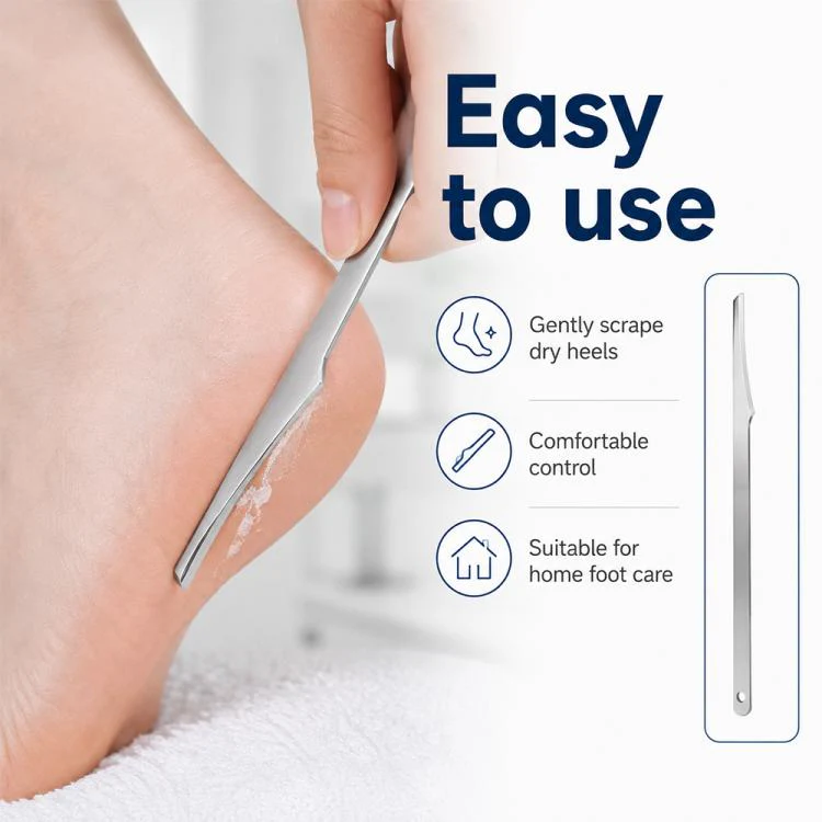 Round Hole Style Stainless Steel Heel Callus Foot Scraper Foot Care Tool(Silver) - Image 7