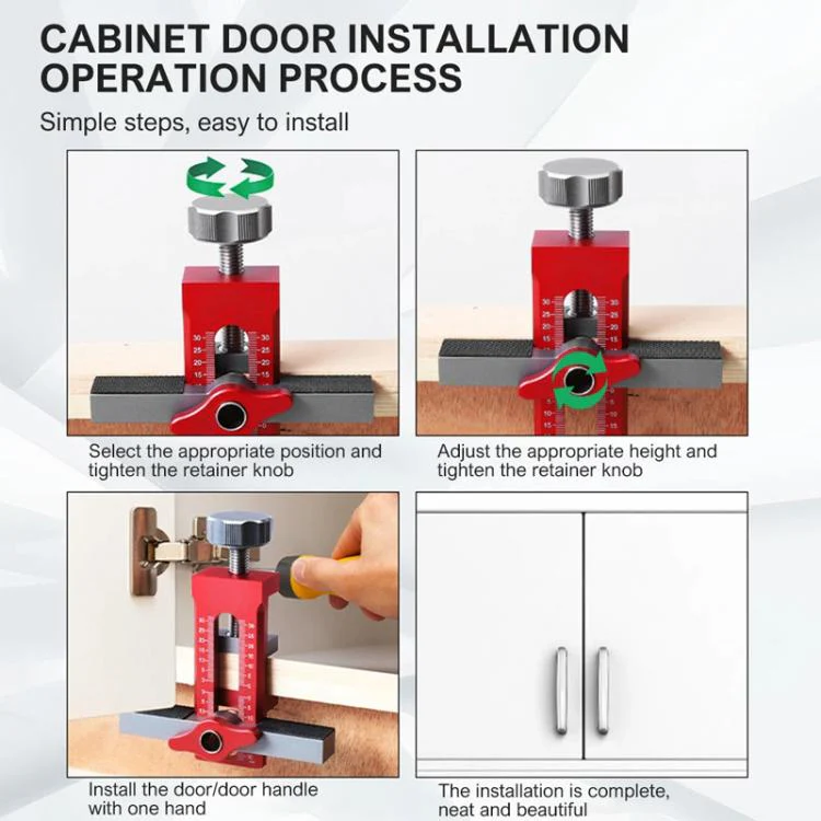 RUITOOL Cabinet Door Installation Locator Aids Adjustable Rebounder Punched Mounting Jig Leveling Device, Spec: Without Drill - Image 13