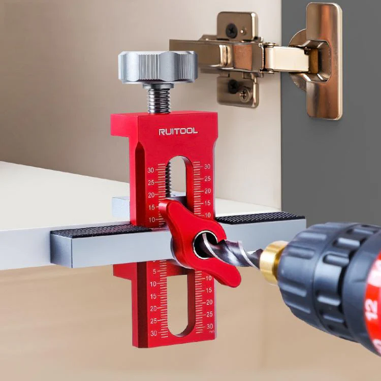 RUITOOL Cabinet Door Installation Locator Aids Adjustable Rebounder Punched Mounting Jig Leveling Device, Spec: Without Drill - Image 3