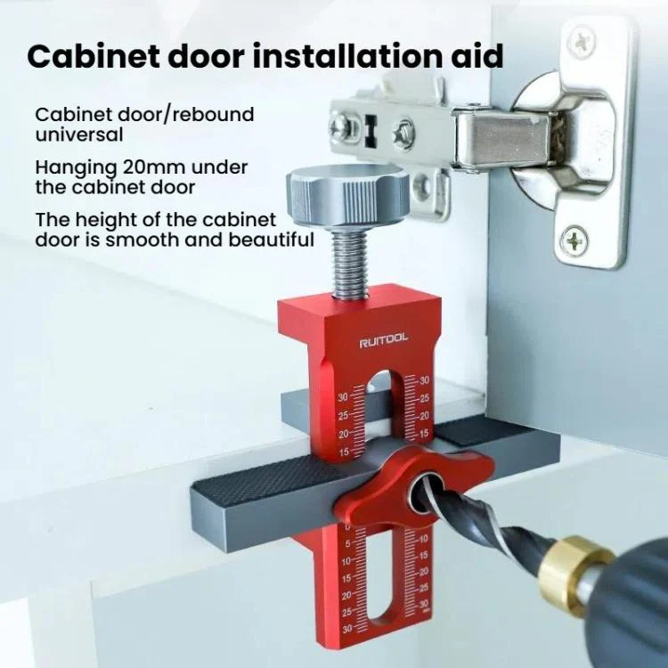 RUITOOL Cabinet Door Installation Locator Aids Adjustable Rebounder Punched Mounting Jig Leveling Device, Spec: Without Drill - Image 4