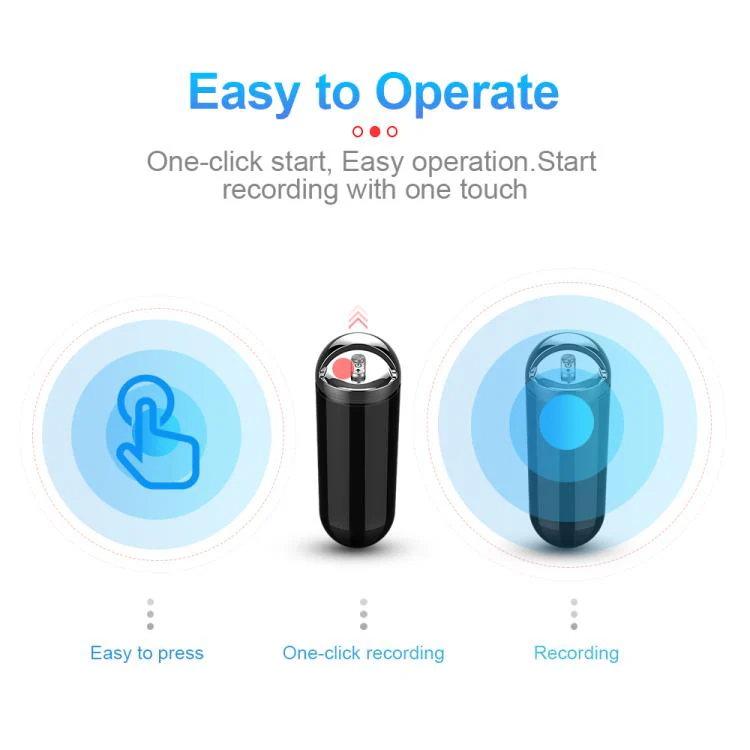 S1 Keychain Mini Voice Recorder, Memory:4GB(Black) - Image 3