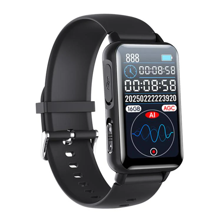 S18A 1.47-inch Screen AI Dialogue Translation Voice Recording Bracelet Support AIREC-APP, Memory:64GB(Black)