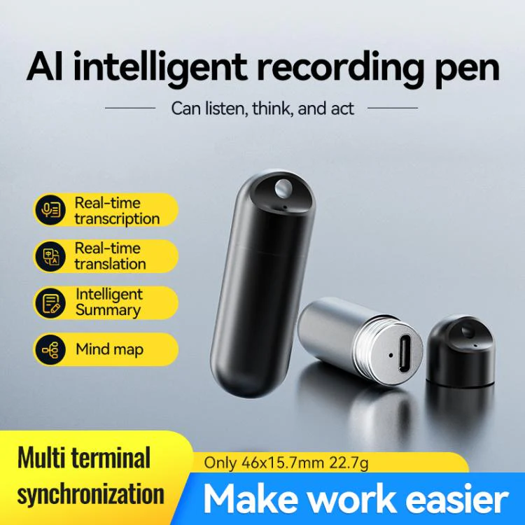 S1A Keychain Mini Smart AI Voice Recorder, Memory:64GB(Black) - Image 6