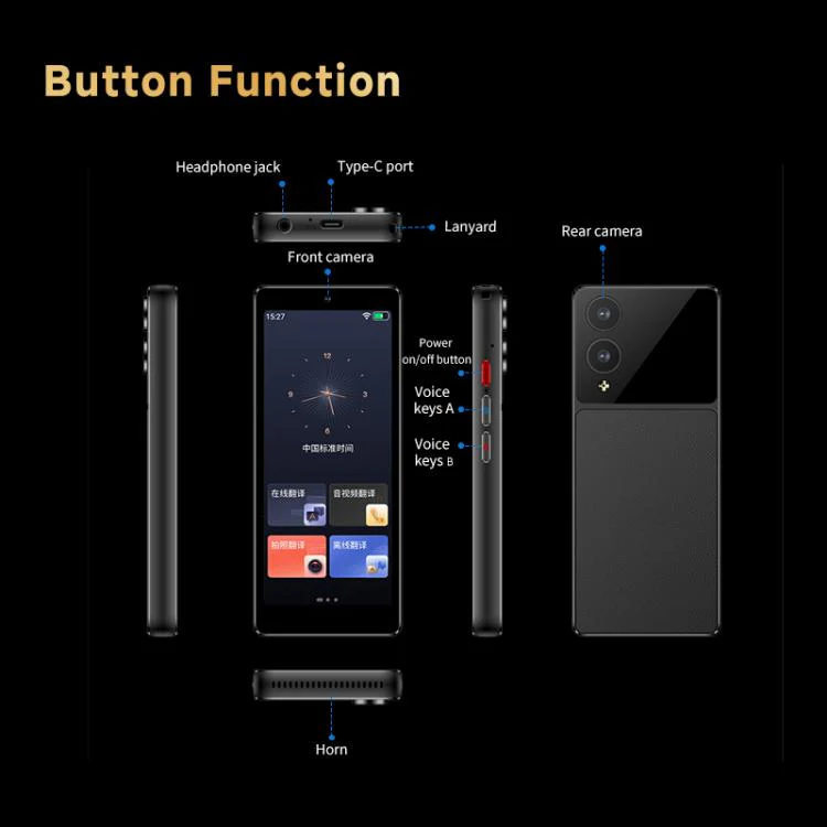 S20 Pro 5 inch Screen AI Intelligent Translator Portable Language Translation Device(Black) - Image 11